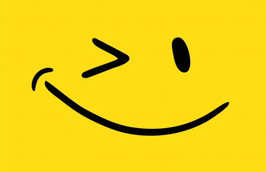 Wink face emoticon Wall Decal