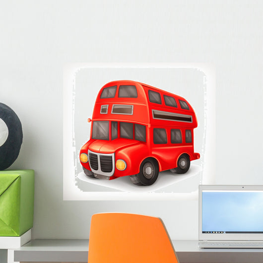 Red Double Deck Bus Wall Decal