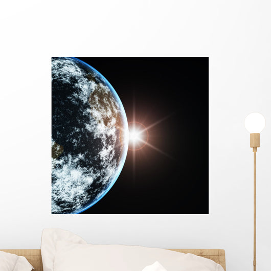 Earth and Sun Rays Wall Decal