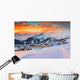 Mountain Town in Winter Wall Decal