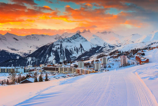 Mountain Town in Winter Wall Decal