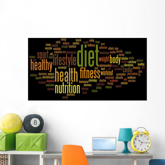 Conceptual health word cloud Wall Decal
