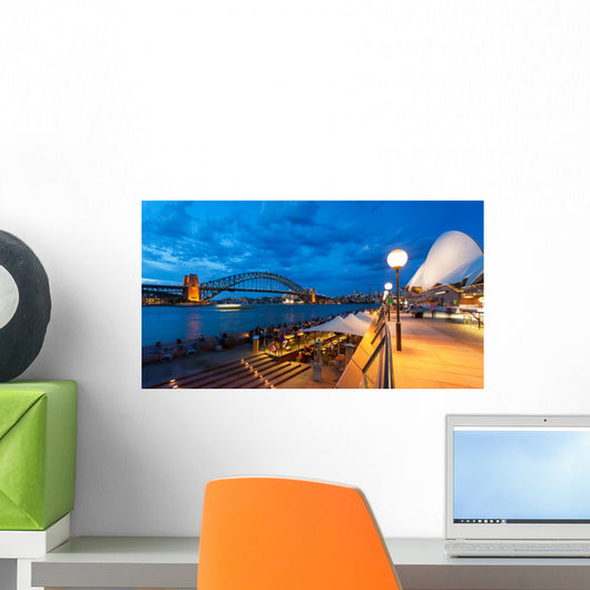View of Sydney Harbour Bridge at dusk Wall Decal