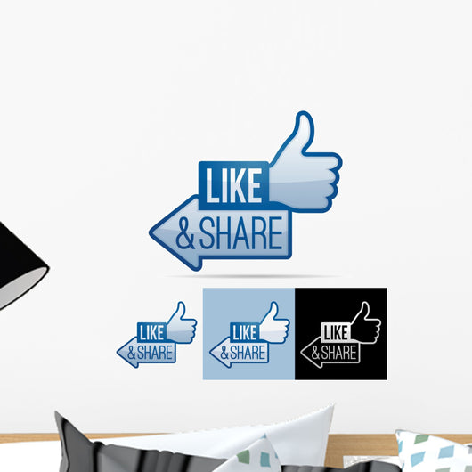 Like and Share Thumbs Up Wall Decal