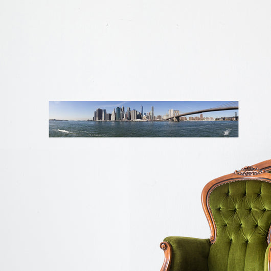 The New York City skyline w Brooklyn Bridge-extra large Wall Decal