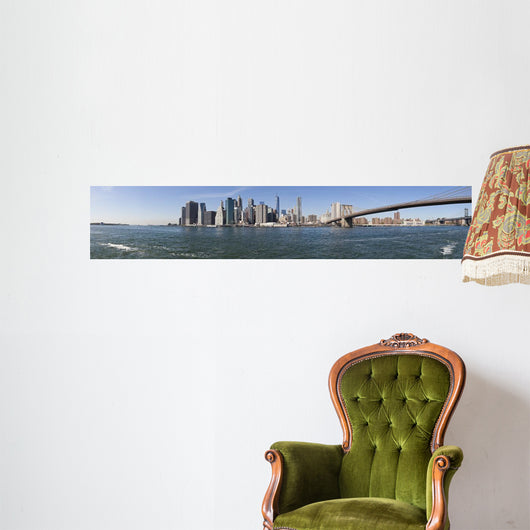 The New York City skyline w Brooklyn Bridge-extra large Wall Decal