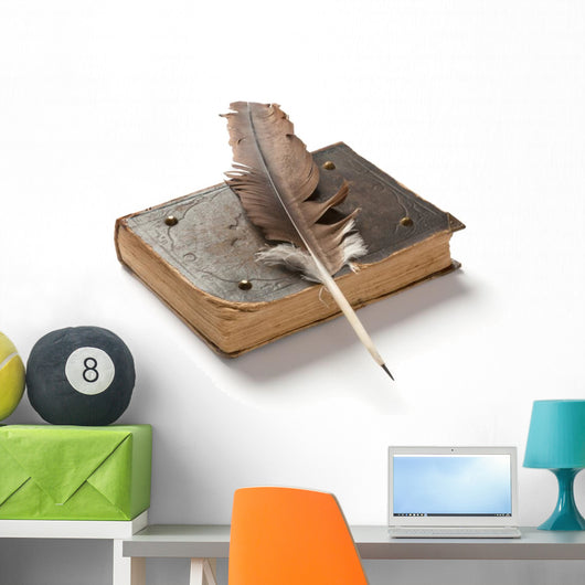 Old Book and Fountain Wall Decal