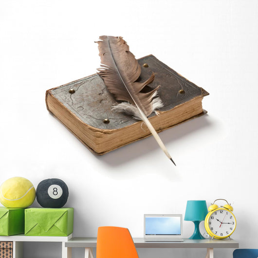 Old Book and Fountain Wall Decal