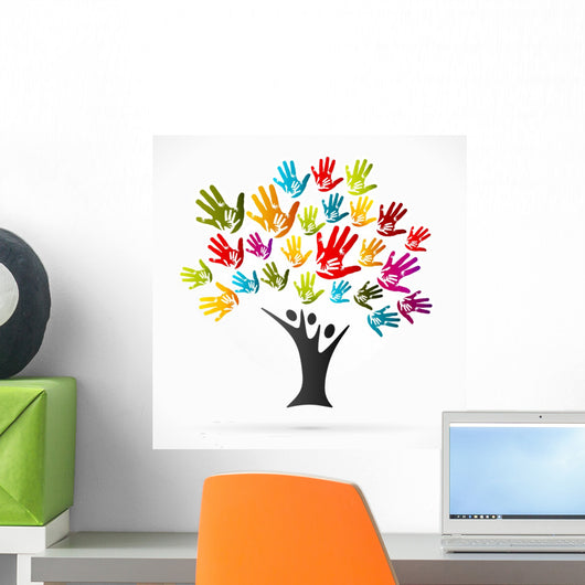 Abstract logo with helping tree Wall Decal