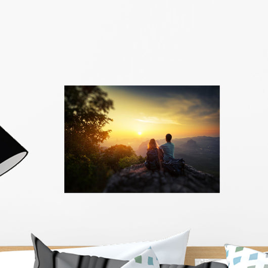 Vignette Hikers Wall Decal