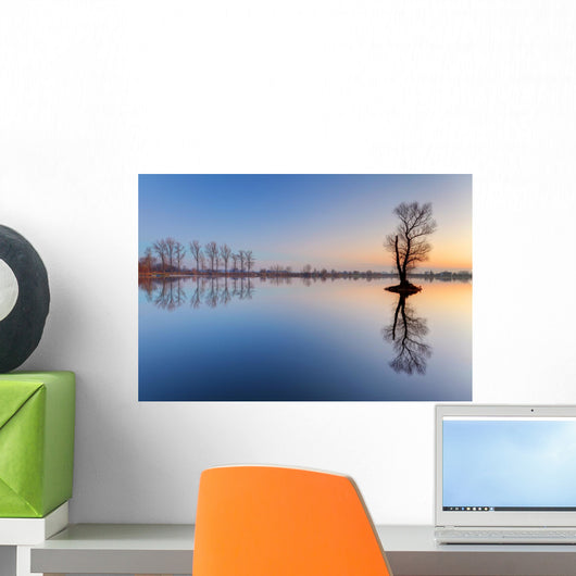 Alone Tree Lake Wall Decal
