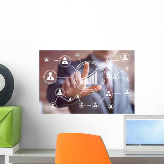 Man with Chart Business Wall Decal