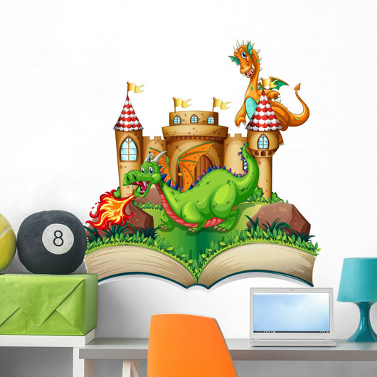 Dragon and Book Wall Decal