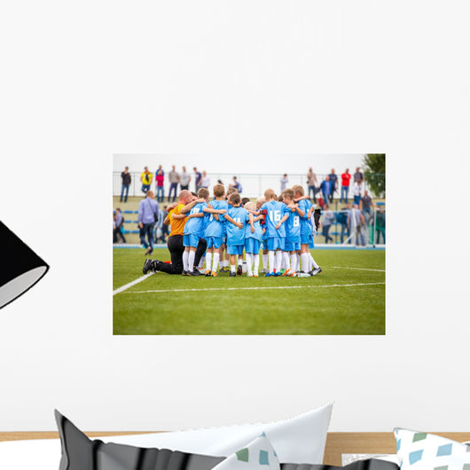 Football match for children. shout team, soccer game Wall Decal