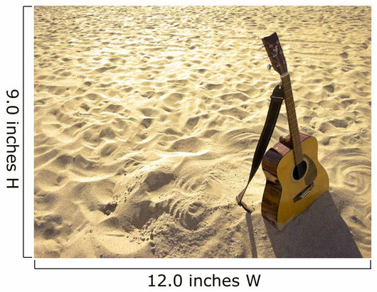 Sunny Beach Acoustic Guitar Wall Decal