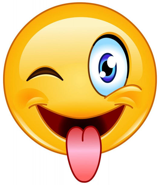 tongue out emoticon Wall Decal