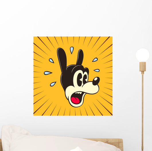 Vintage Toons: retro cartoon character surprised face Wall Decal
