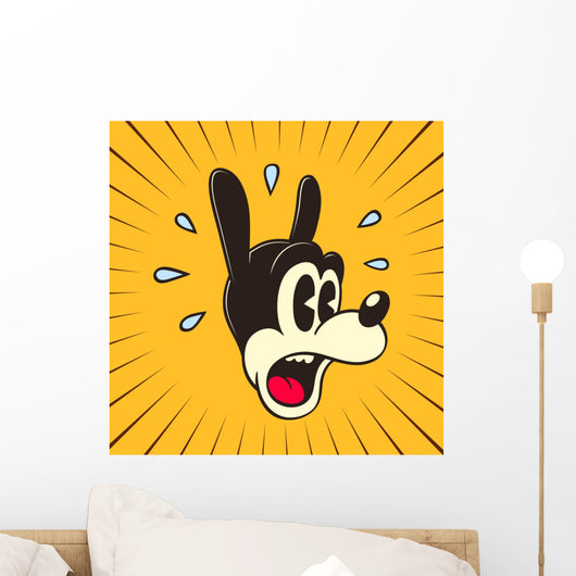 Vintage Toons: retro cartoon character surprised face Wall Decal
