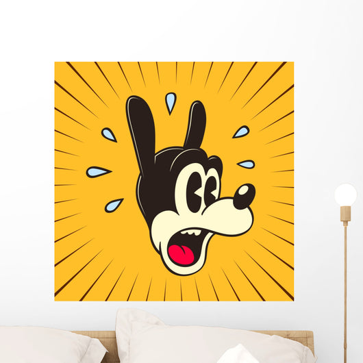 Vintage Toons: retro cartoon character surprised face Wall Decal