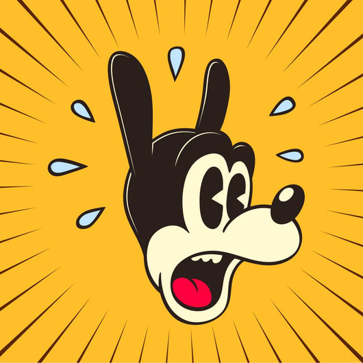 Vintage Toons: retro cartoon character surprised face Wall Decal