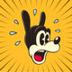 Vintage Toons: retro cartoon character surprised face Wall Decal