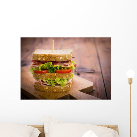 Delicious sandwich on the table Wall Decal
