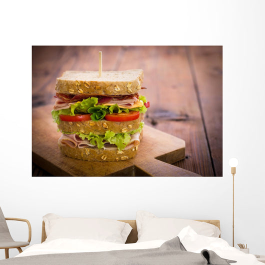 Delicious sandwich on the table Wall Decal
