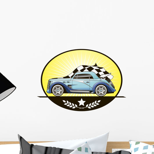 Illustration Retro Car Vector Wall Decal