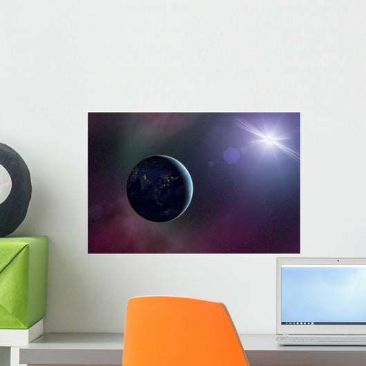 Earth sunrise with stellar wonders. Wall Decal