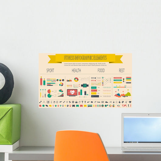 healthy lifestyle infographic Wall Decal