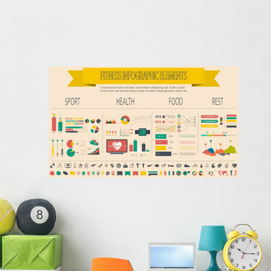 healthy lifestyle infographic Wall Decal