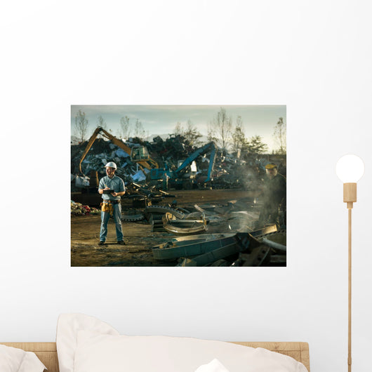 men at work in recycling center Wall Decal