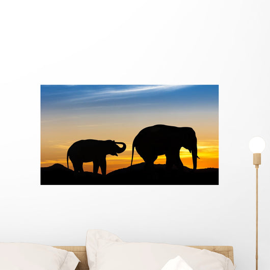 Elephant on mountain Wall Decal