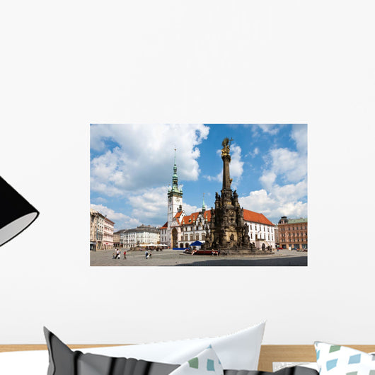 The holy trinity column (UNESCO), renaissance town hall with act Wall Decal