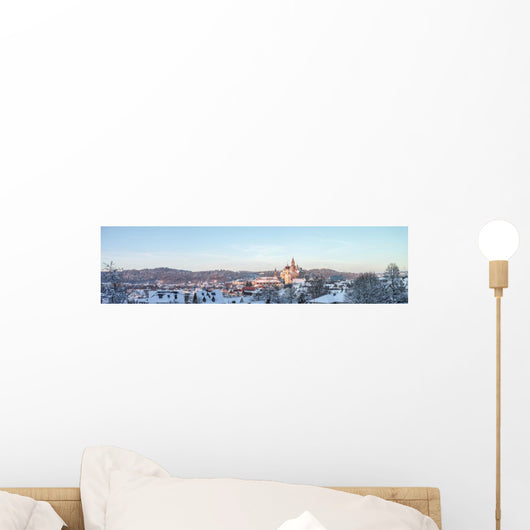 Winter-Landschaft: Blick über Sigmaringen mit Schloss Wall Decal