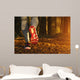 Girl running at sunset Wall Decal