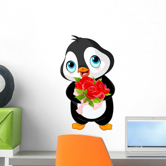 Cute Valentine penguin Wall Decal