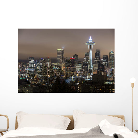 Seattle at Night Wall Decal