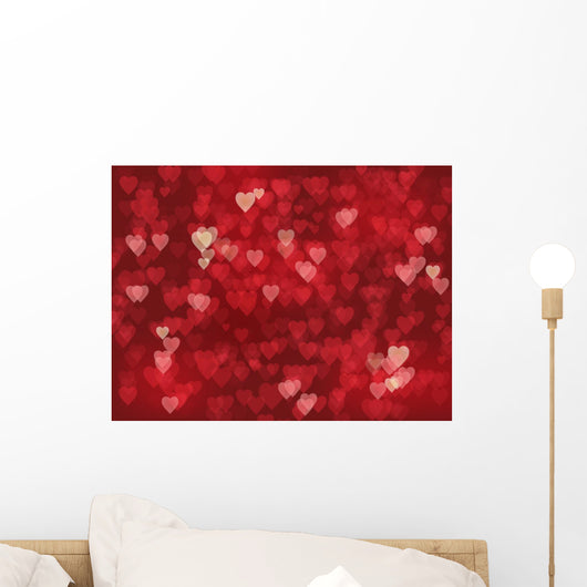 HEARTS Background (lights texture valentine's day) Wall Decal
