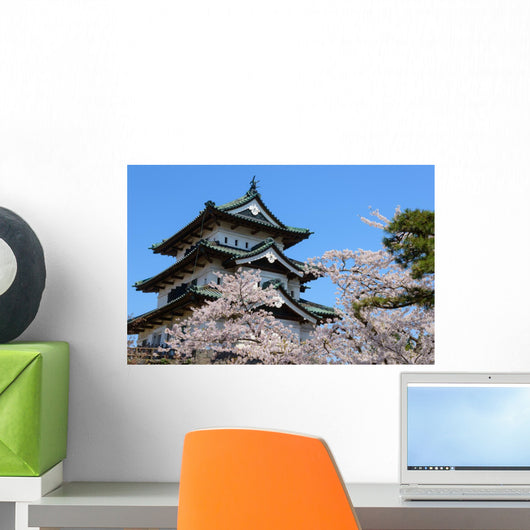 Cherry blossoms at the Hirosaki Castle Park in Hirosaki, Aomori, Wall Decal