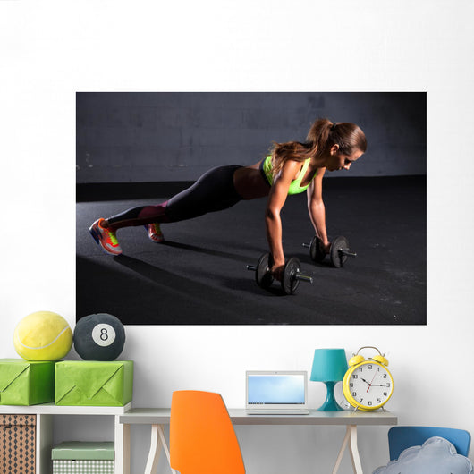 beautiful woman at the gym Wall Decal