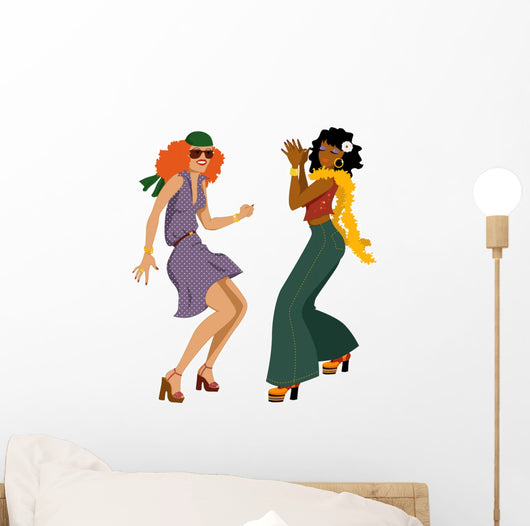 Disco girls dancing Wall Decal