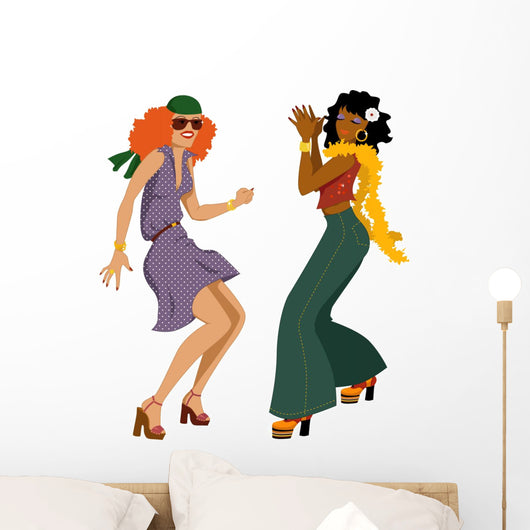 Disco girls dancing Wall Decal