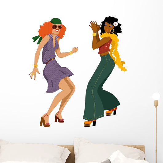 Disco girls dancing Wall Decal