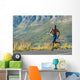 Athletic,  black male running along a road Wall Decal