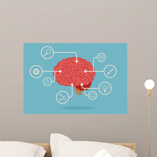 brain infographic Wall Decal