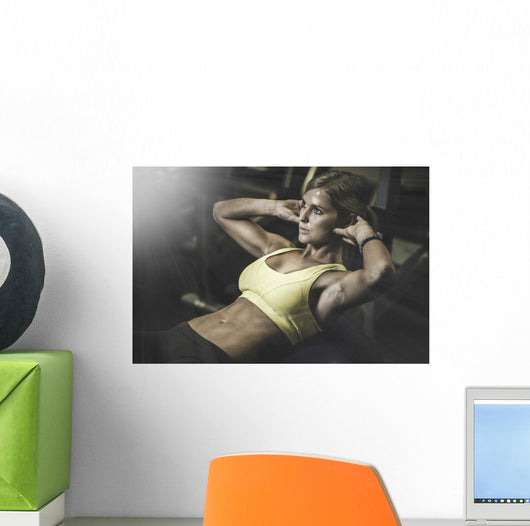 Young Fit Woman Exercising Wall Decal