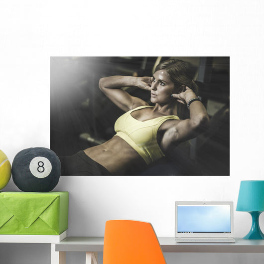 Young Fit Woman Exercising Wall Decal