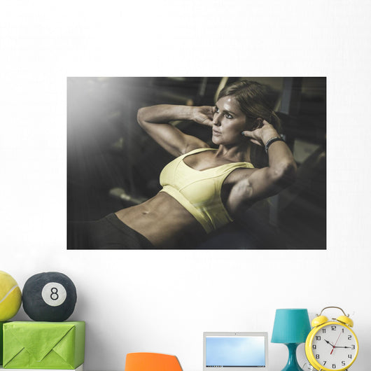 Young Fit Woman Exercising Wall Decal