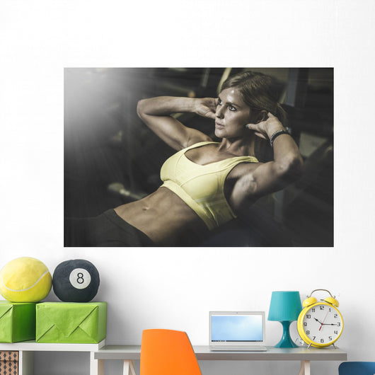 Young Fit Woman Exercising Wall Decal